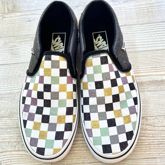 Vans Classic Black and White Canvas Sneakers - Picture 4 of 9